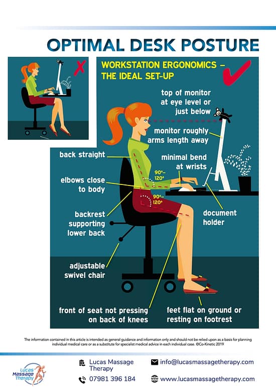 Correct posture at desk