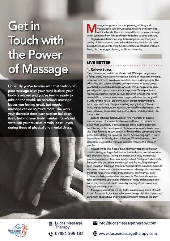 benefits of massage 