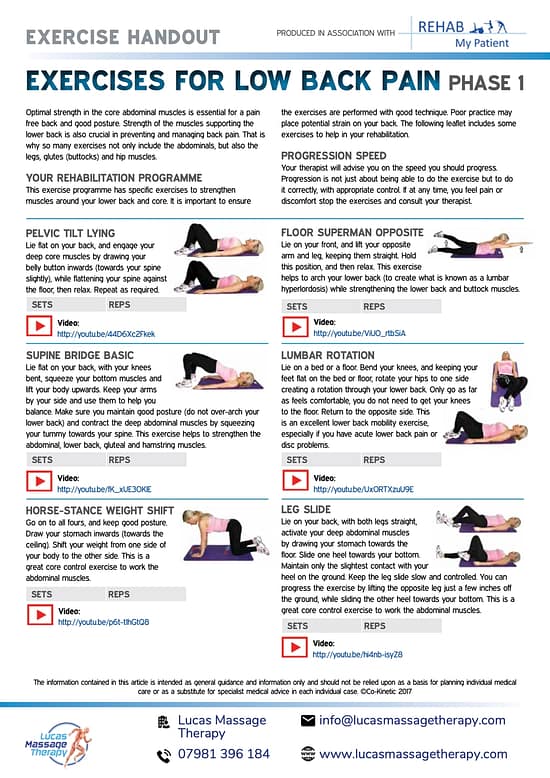 exercise for lower back pain 
